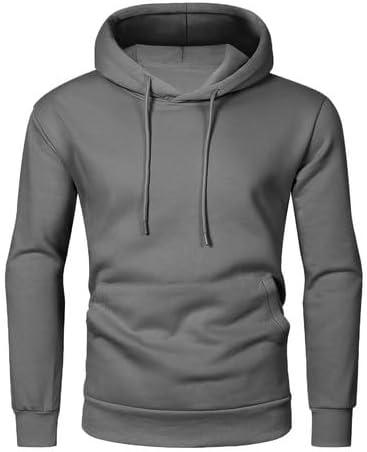 imageJMIERR Mens Casual Cotton Hooded Collar Drawstring Hoodies Pullover Sweatshirts Casual Long Sleeve ShirtsGrey