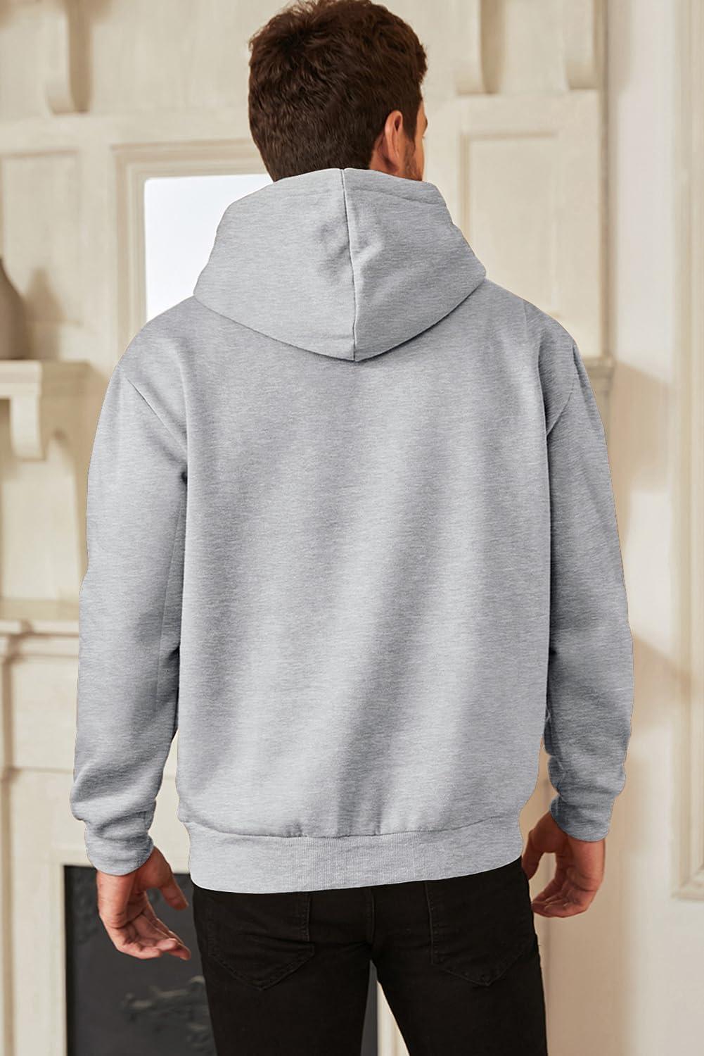 imageJMIERR Mens Casual Cotton Hooded Collar Drawstring Hoodies Pullover Sweatshirts Casual Long Sleeve ShirtsLight Grey