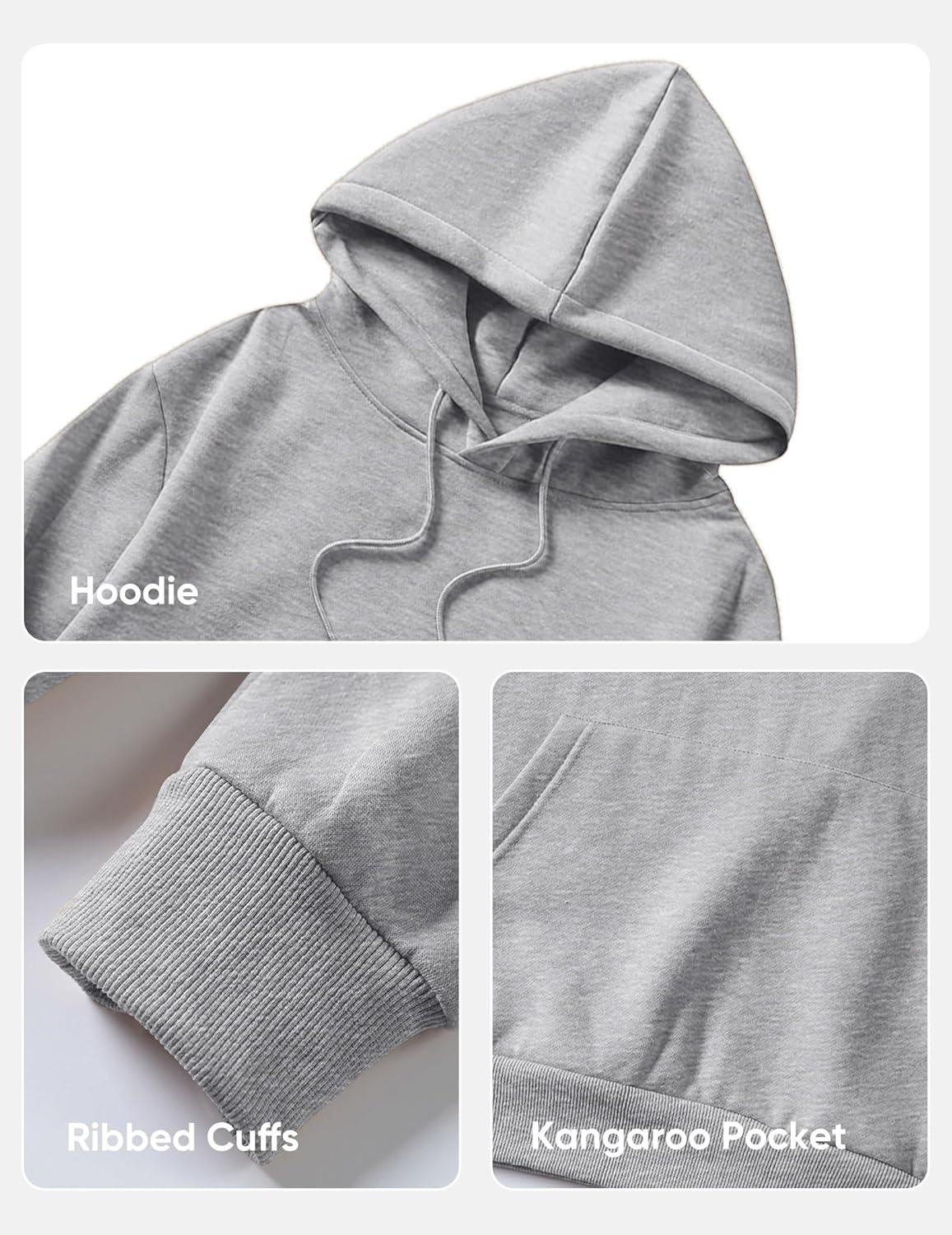 imageJMIERR Mens Casual Cotton Hooded Collar Drawstring Hoodies Pullover Sweatshirts Casual Long Sleeve ShirtsLight Grey