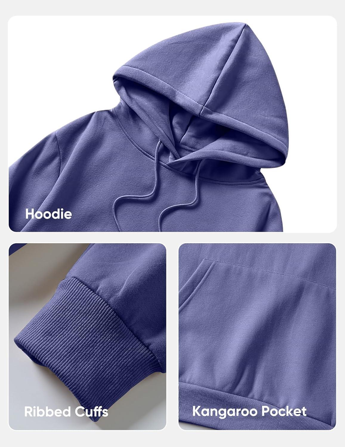imageJMIERR Mens Casual Cotton Hooded Collar Drawstring Hoodies Pullover Sweatshirts Casual Long Sleeve ShirtsLilac