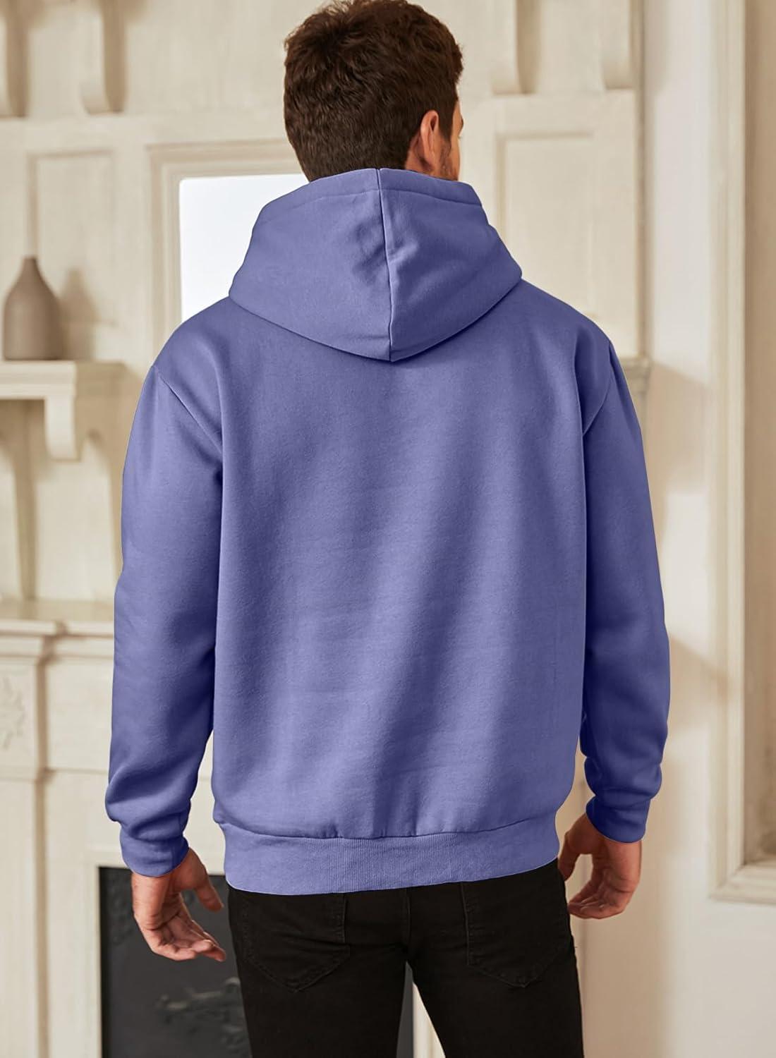 imageJMIERR Mens Casual Cotton Hooded Collar Drawstring Hoodies Pullover Sweatshirts Casual Long Sleeve ShirtsLilac
