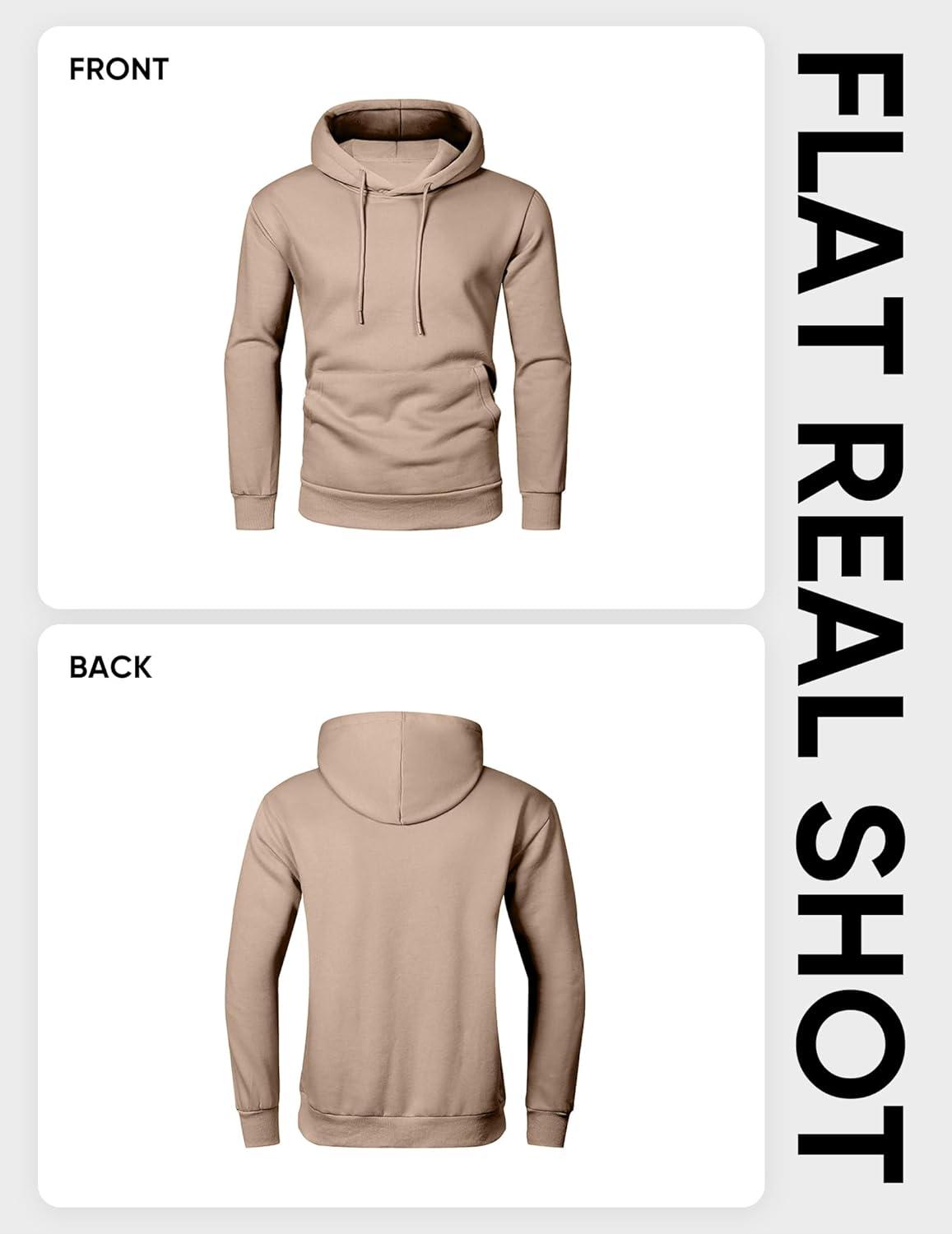 imageJMIERR Mens Casual Cotton Hooded Collar Drawstring Hoodies Pullover Sweatshirts Casual Long Sleeve ShirtsParchment