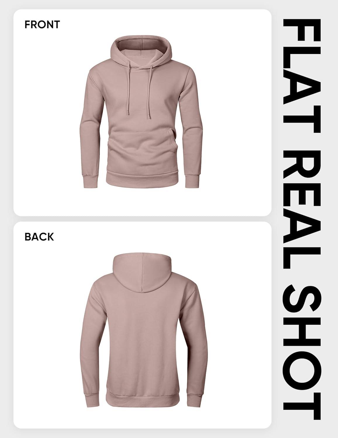 imageJMIERR Mens Casual Cotton Hooded Collar Drawstring Hoodies Pullover Sweatshirts Casual Long Sleeve ShirtsPink
