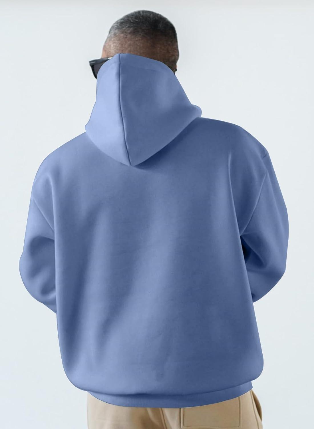 imageJMIERR Mens Casual Cotton Hooded Collar Drawstring Hoodies Pullover Sweatshirts Casual Long Sleeve ShirtsSky Blue