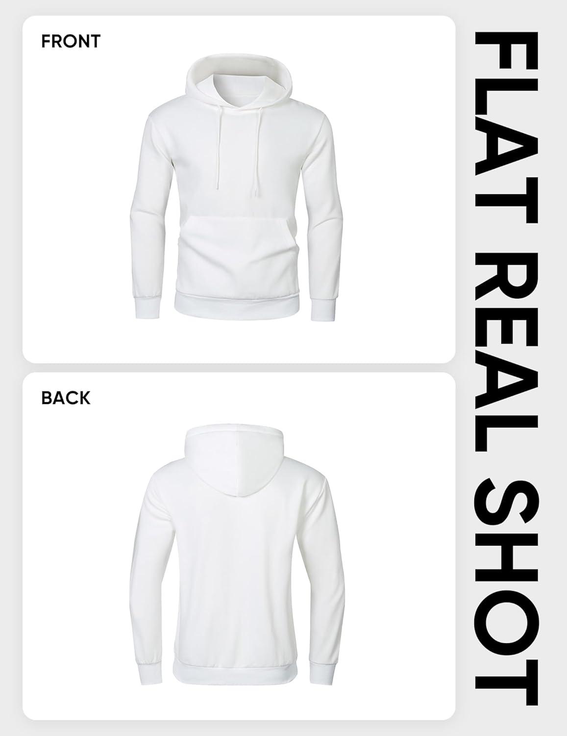 imageJMIERR Mens Casual Cotton Hooded Collar Drawstring Hoodies Pullover Sweatshirts Casual Long Sleeve ShirtsWhite