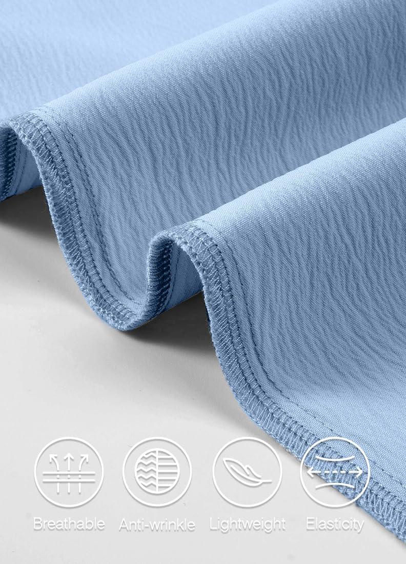 imageJMIERR Mens Casual Drawstring Pants Elastic Waist Lightweight Pant Summer Beach Trouser with PocketsBeau Blue