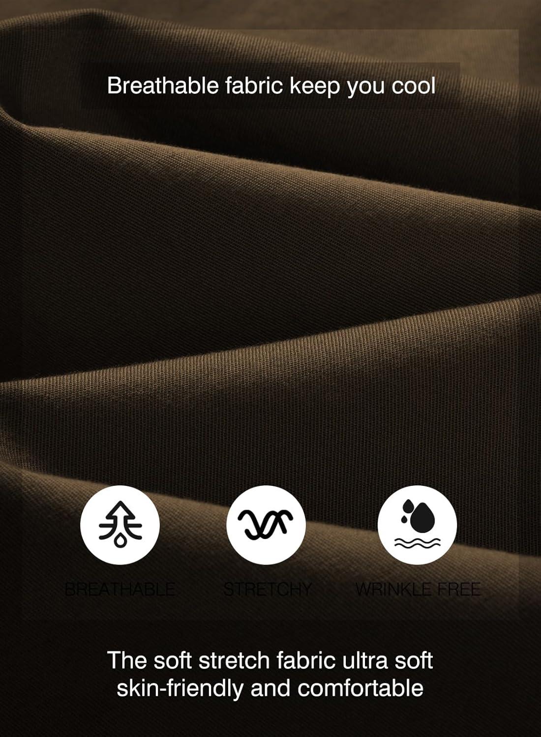 imageJMIERR Mens Casual Joggers Pants Cotton Drawstring Chino Cargo Pants Hiking Outdoor Twill Track Jogging Sweatpants PantsDark Brown