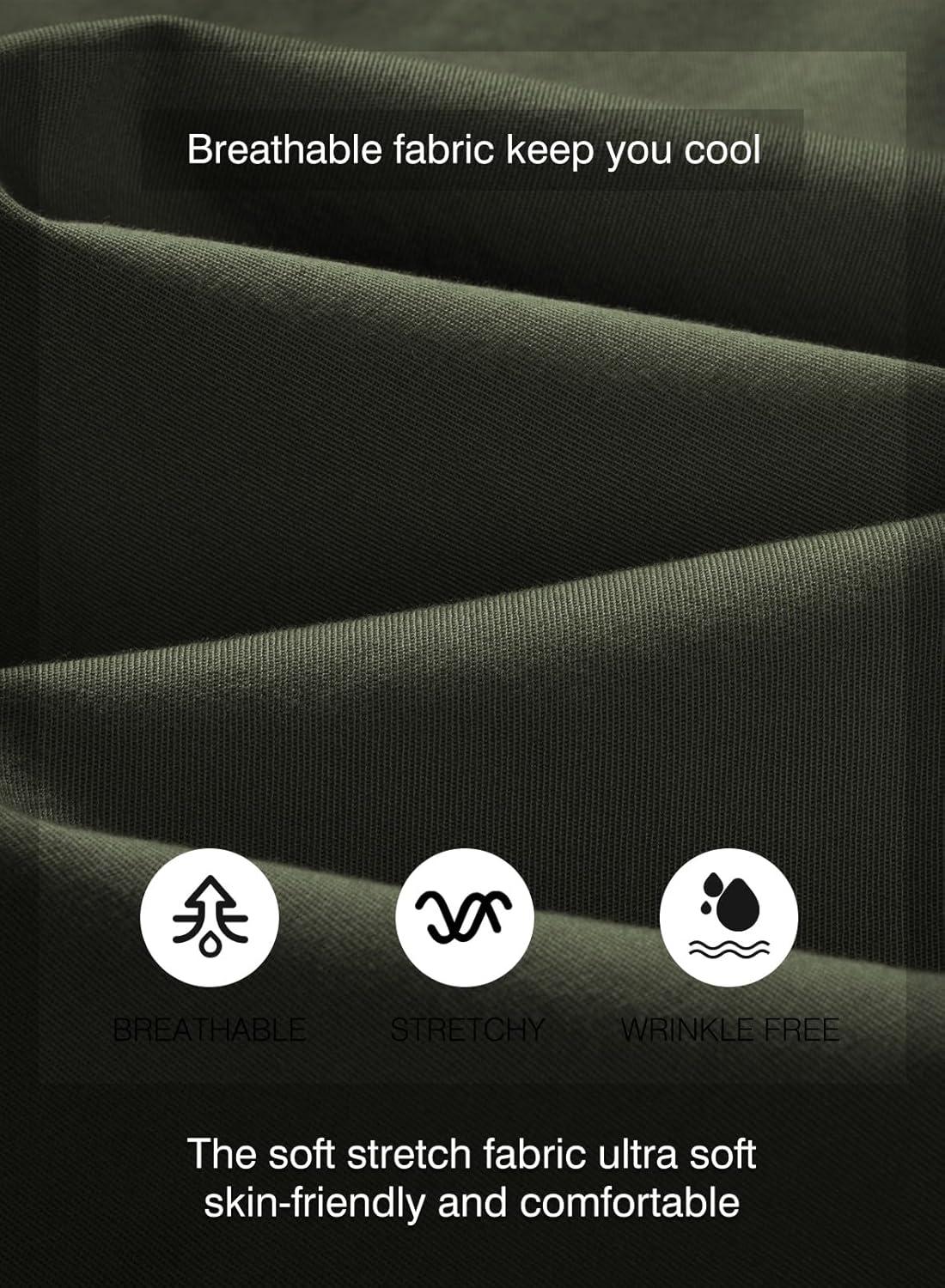 imageJMIERR Mens Casual Joggers Pants Cotton Drawstring Chino Cargo Pants Hiking Outdoor Twill Track Jogging Sweatpants PantsDark Green