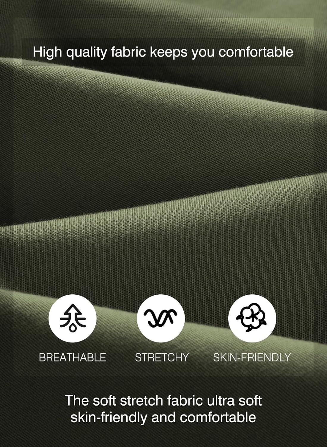 imageJMIERR Mens Casual Joggers Pants Cotton Drawstring Chino Cargo Pants Hiking Outdoor Twill Track Jogging Sweatpants PantsLight Green