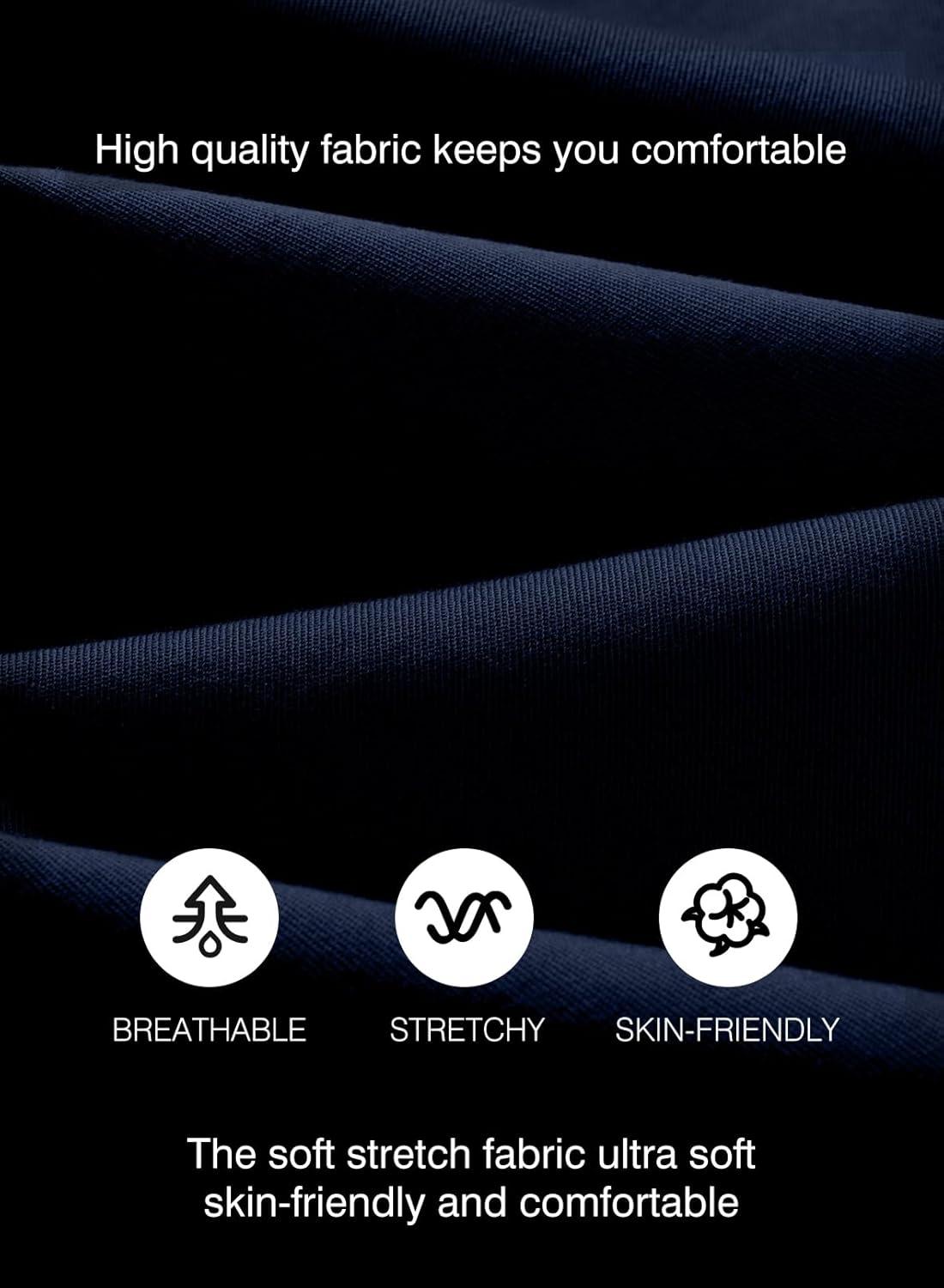 imageJMIERR Mens Casual Joggers Pants Cotton Drawstring Chino Cargo Pants Hiking Outdoor Twill Track Jogging Sweatpants PantsMidnight Blue