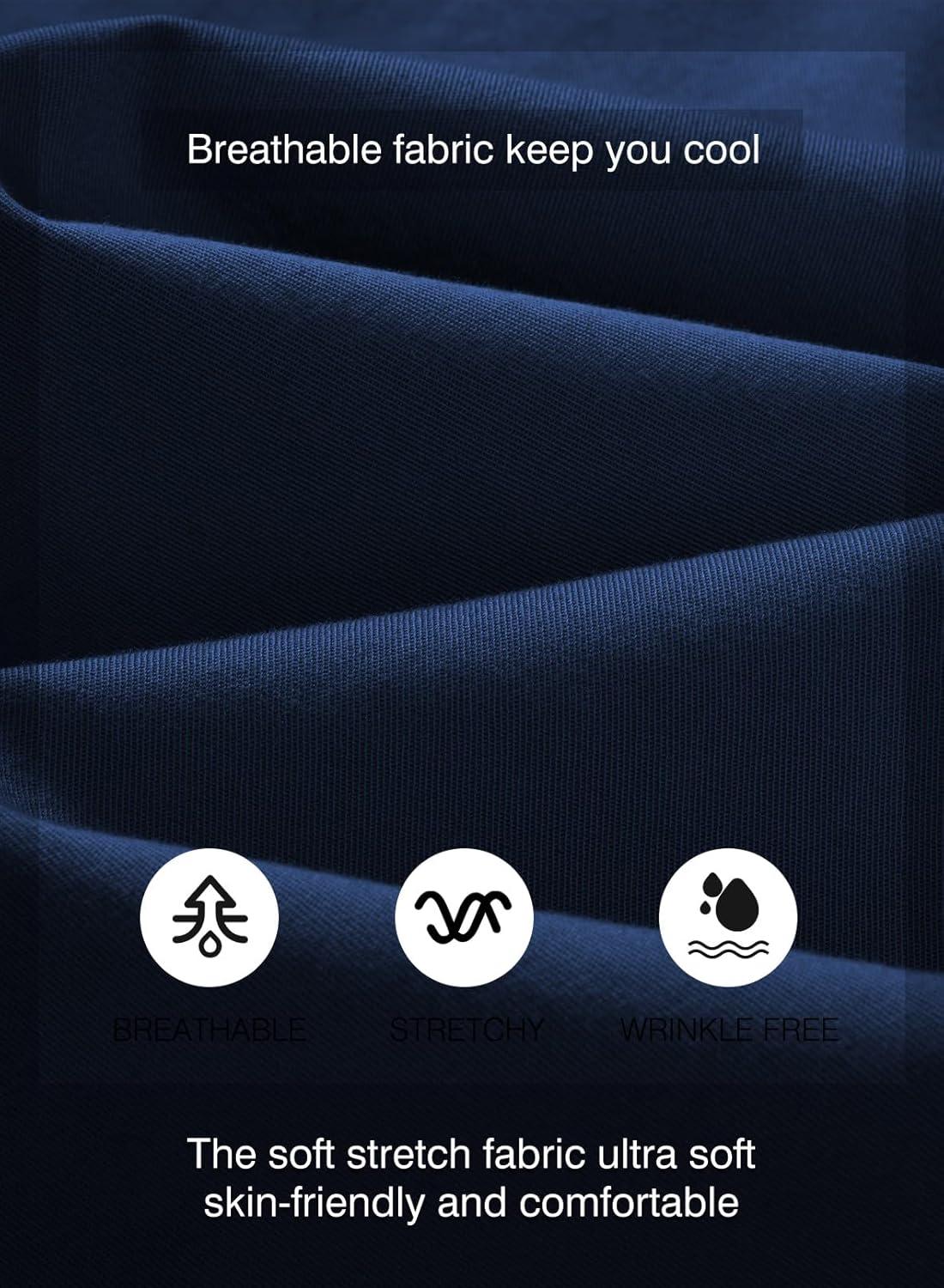 imageJMIERR Mens Casual Joggers Pants Cotton Drawstring Chino Cargo Pants Hiking Outdoor Twill Track Jogging Sweatpants PantsNavy Blue