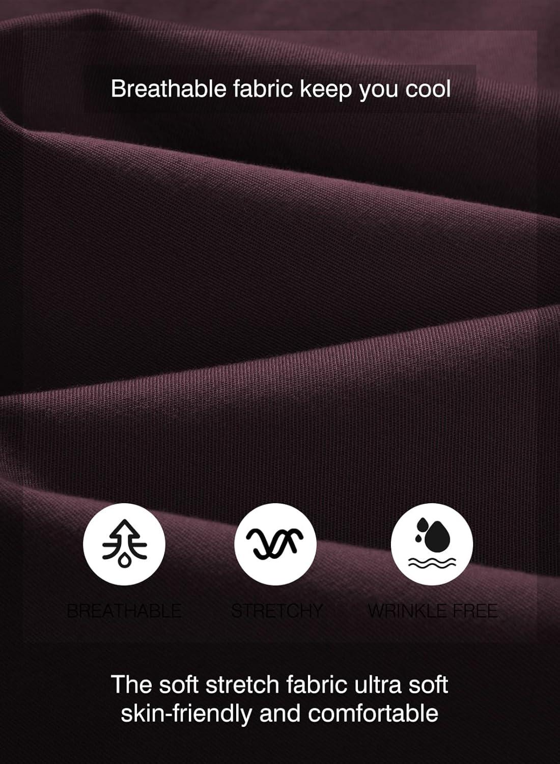 imageJMIERR Mens Casual Joggers Pants Cotton Drawstring Chino Cargo Pants Hiking Outdoor Twill Track Jogging Sweatpants PantsPurple Red