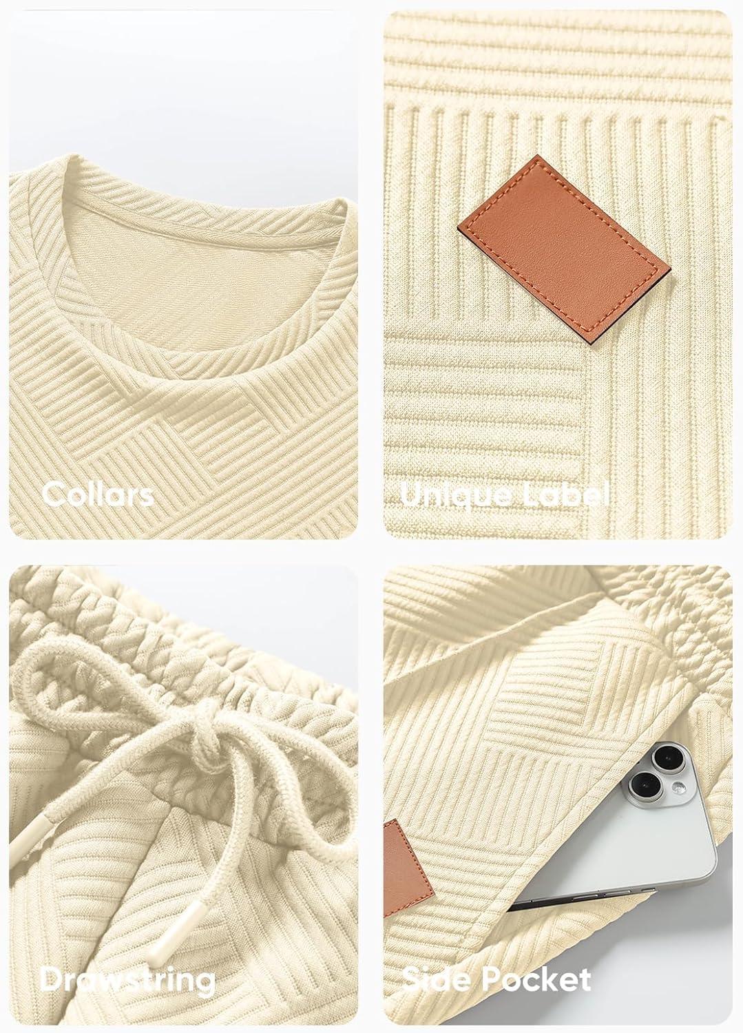 imageJMIERR Mens Casual Short Sleeve T Shirts and Shorts Summer Beach Vacation 2 Piece Outfit Lounge Workout SetsA8 Apricot