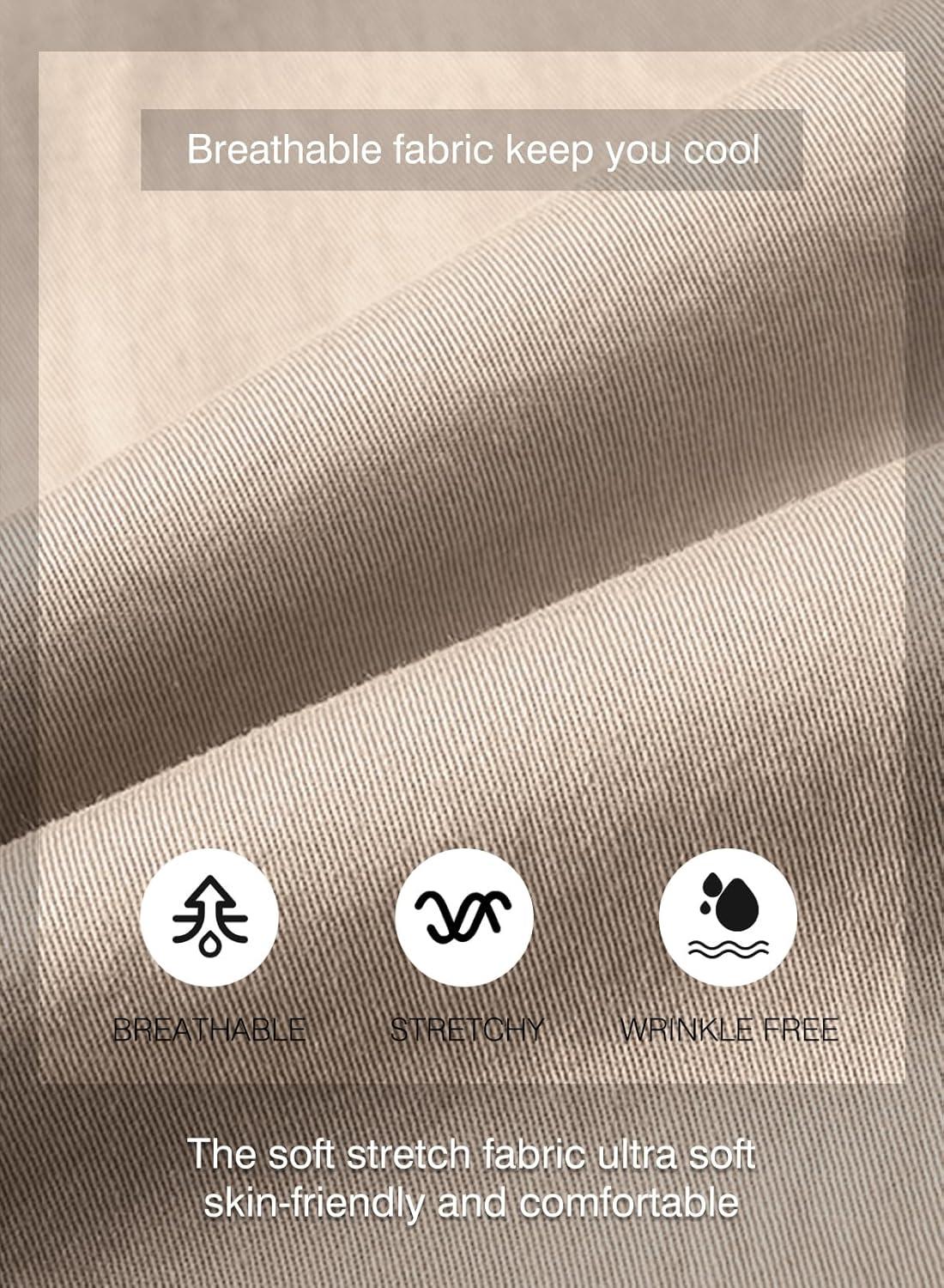 imageJMIERR Mens Casual Shorts Cotton Drawstring Summer Beach Stretch Twill Chino Golf Shorts with PocketsA1 Khaki3