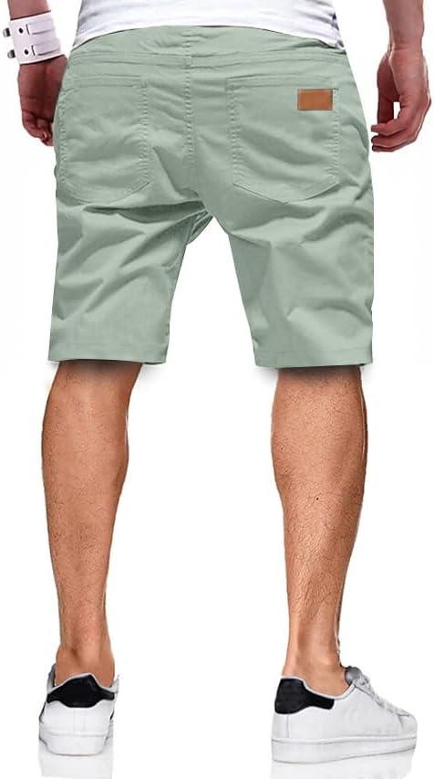 imageJMIERR Mens Casual Shorts Cotton Drawstring Summer Beach Stretch Twill Chino Golf ShortsS Haze Blue