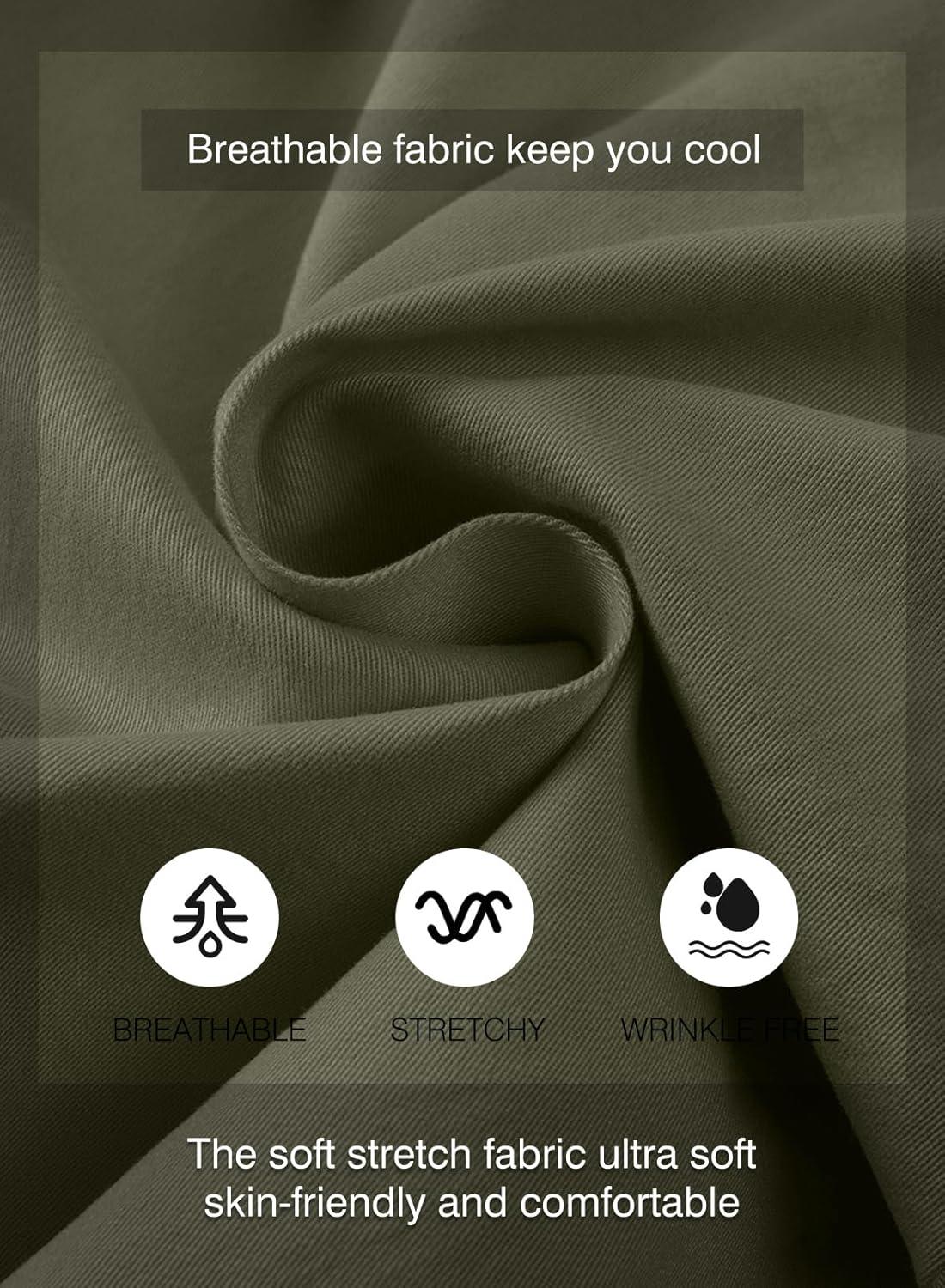 imageJMIERR Mens Casual Shorts Cotton Drawstring Summer Beach Stretch Twill Chino Golf ShortsS1 Grey Green