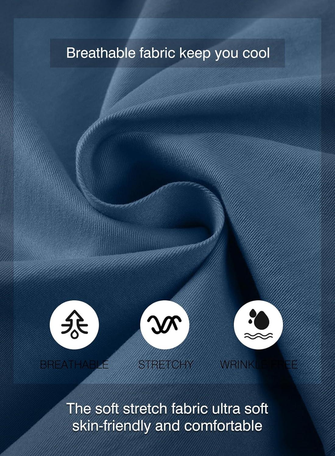 imageJMIERR Mens Casual Shorts Cotton Drawstring Summer Beach Stretch Twill Chino Golf ShortsS3 Blue 2