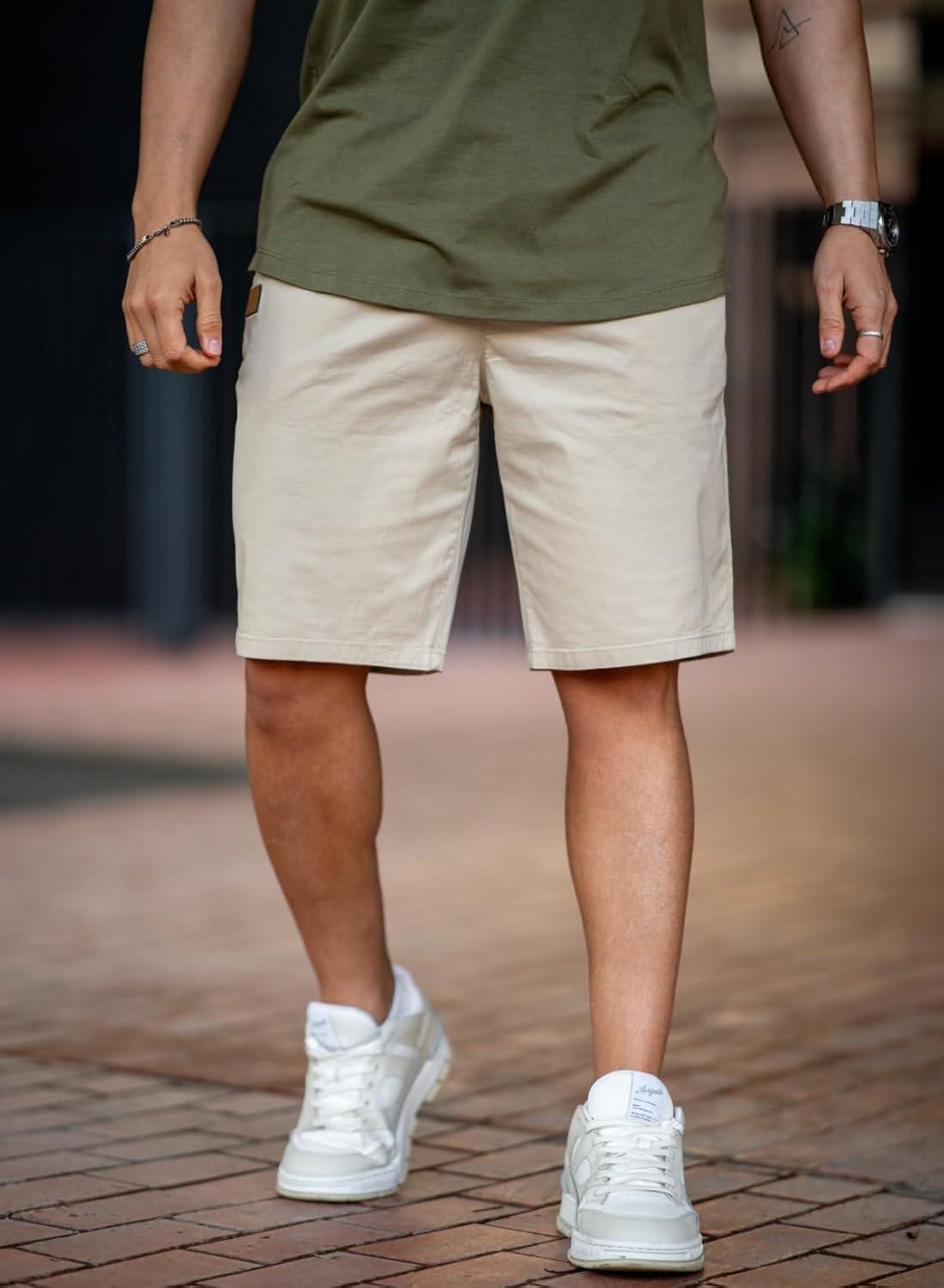 imageJMIERR Mens Casual Shorts Cotton Drawstring Summer Beach Stretch Twill Chino Golf ShortsZ 2 Pack Dark Grey Light Grey