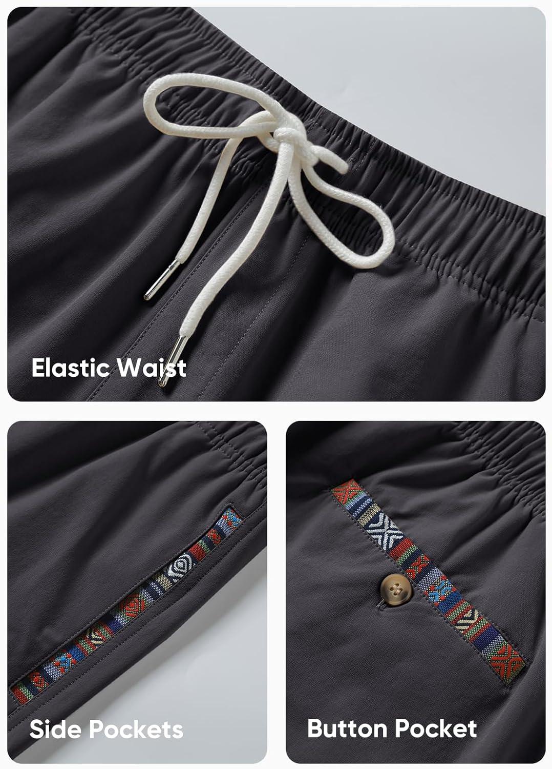 imageJMIERR Mens Casual Shorts 5quot 7quot Drawstring Summer Quick Dry Beach Stretch Waist Athletic Gym Short5 A3dark Grey