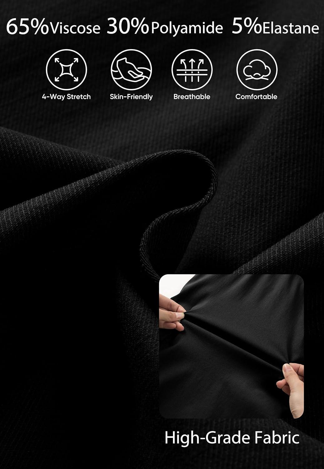 imageJMIERR Mens Casual Stretch Cargo Shorts Classic Drawstring Elastic Waist Summer Work Short with Multi Pockets01 Black