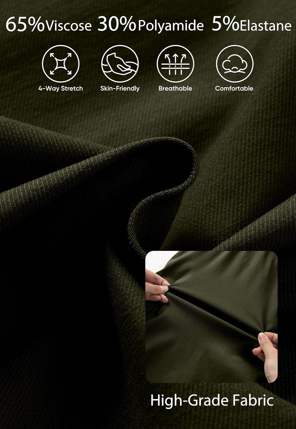 imageJMIERR Mens Casual Stretch Cargo Shorts Classic Drawstring Elastic Waist Summer Work Short with Multi PocketsGreen