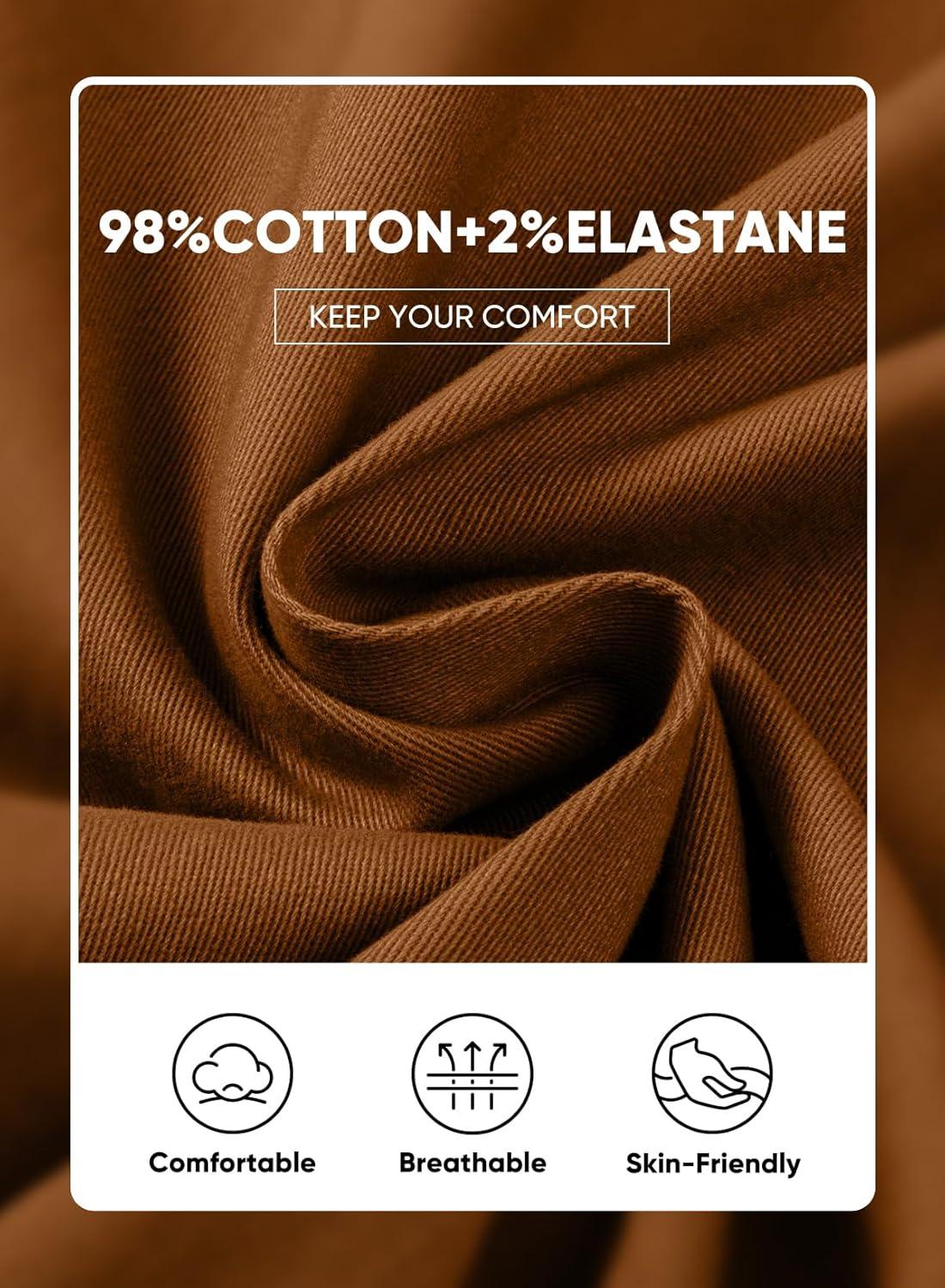 imageJMIERR Mens Chino Pants Casual Stretch Waist Tapered Trousers with PocketsCamel Brown