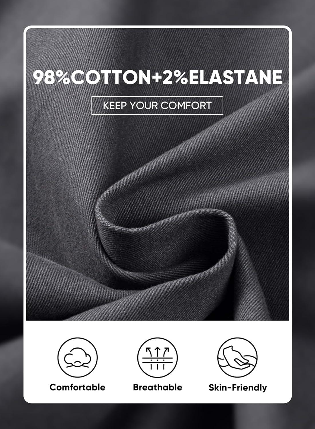 imageJMIERR Mens Chino Pants Casual Stretch Waist Tapered Trousers with PocketsDark Grey