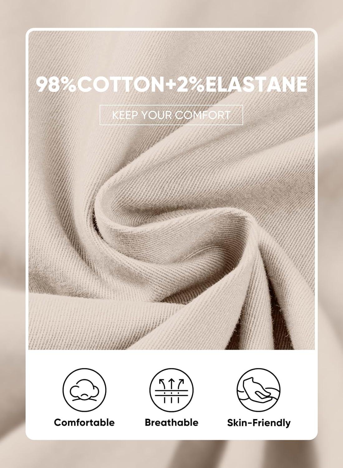 imageJMIERR Mens Chino Pants Casual Stretch Waist Tapered Trousers with PocketsE Apricot