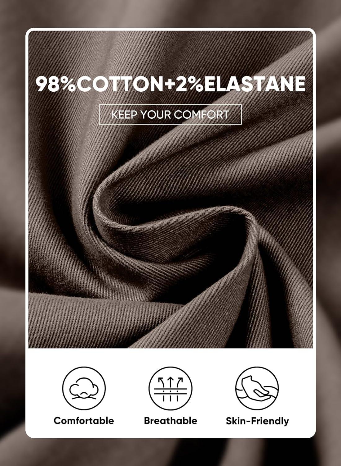 imageJMIERR Mens Chino Pants Casual Stretch Waist Tapered Trousers with PocketsGreyish Brown