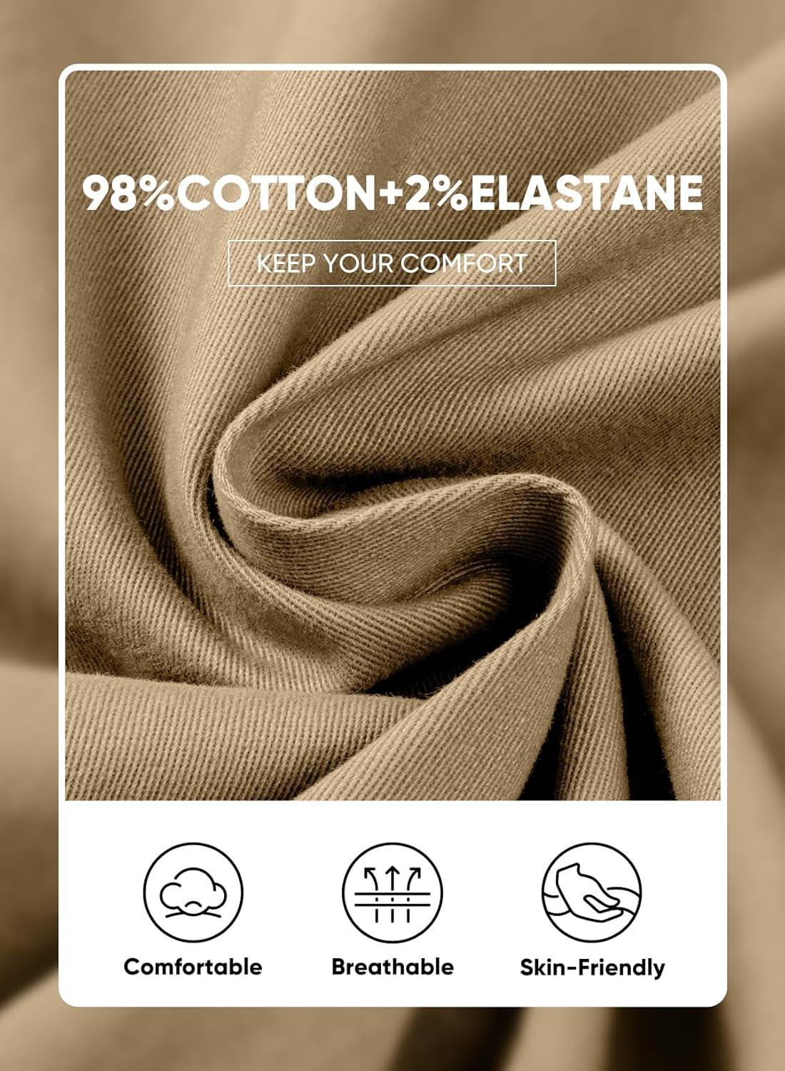 imageJMIERR Mens Chino Pants Casual Stretch Waist Tapered Trousers with PocketsLight Khaki