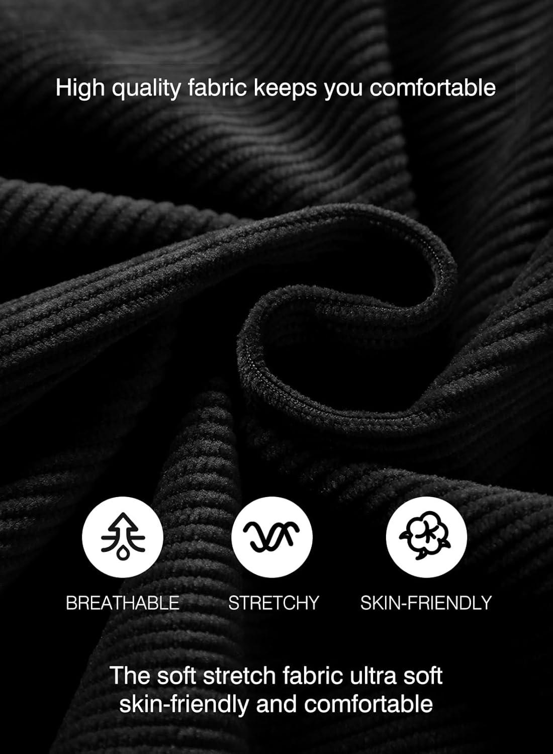 imageJMIERR Mens Corduroy Shorts Casual Elastic Waist Drawstring Lightweight Summer Beach ShortsA1 Black