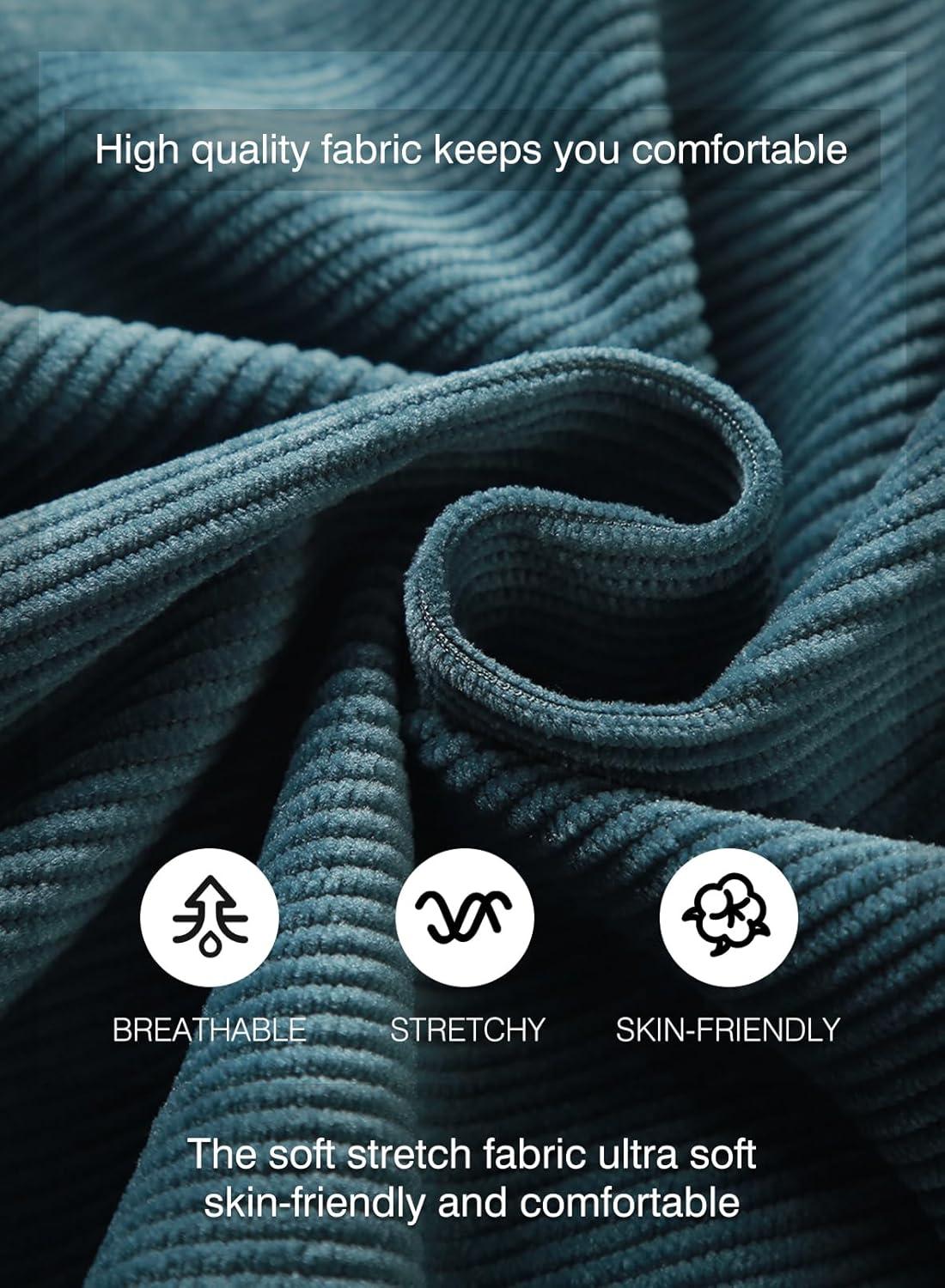 imageJMIERR Mens Corduroy Shorts Casual Elastic Waist Drawstring Lightweight Summer Beach ShortsA1 Real Teal