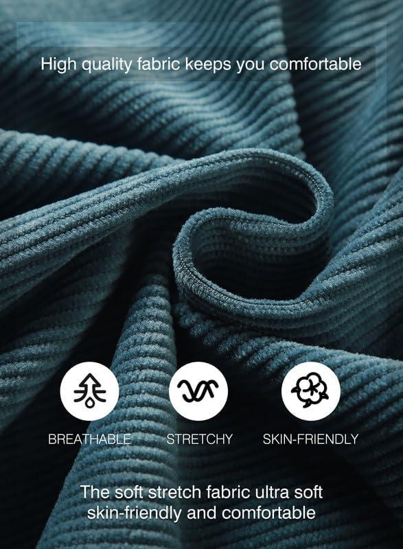 imageJMIERR Mens Corduroy Shorts Casual Elastic Waist Drawstring Lightweight Summer Beach ShortsA1 Real Teal