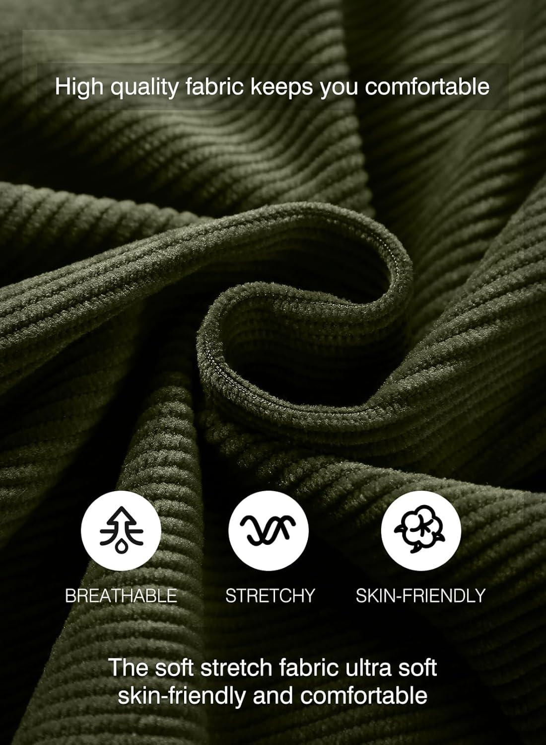 imageJMIERR Mens Corduroy Shorts Casual Elastic Waist Drawstring Lightweight Summer Beach ShortsA2 Moss Green