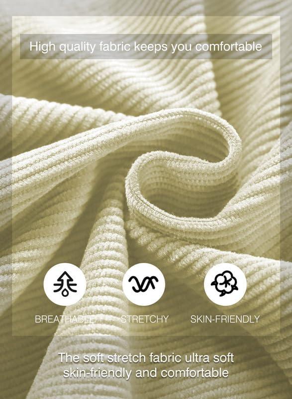 imageJMIERR Mens Corduroy Shorts Casual Elastic Waist Drawstring Lightweight Summer Beach ShortsA3 Beige