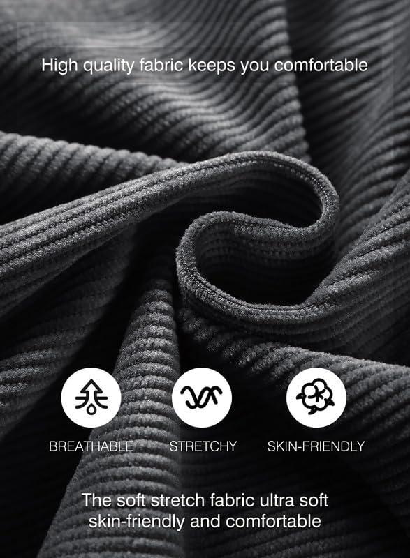 imageJMIERR Mens Corduroy Shorts Casual Elastic Waist Drawstring Lightweight Summer Beach ShortsA3 Dark Grey