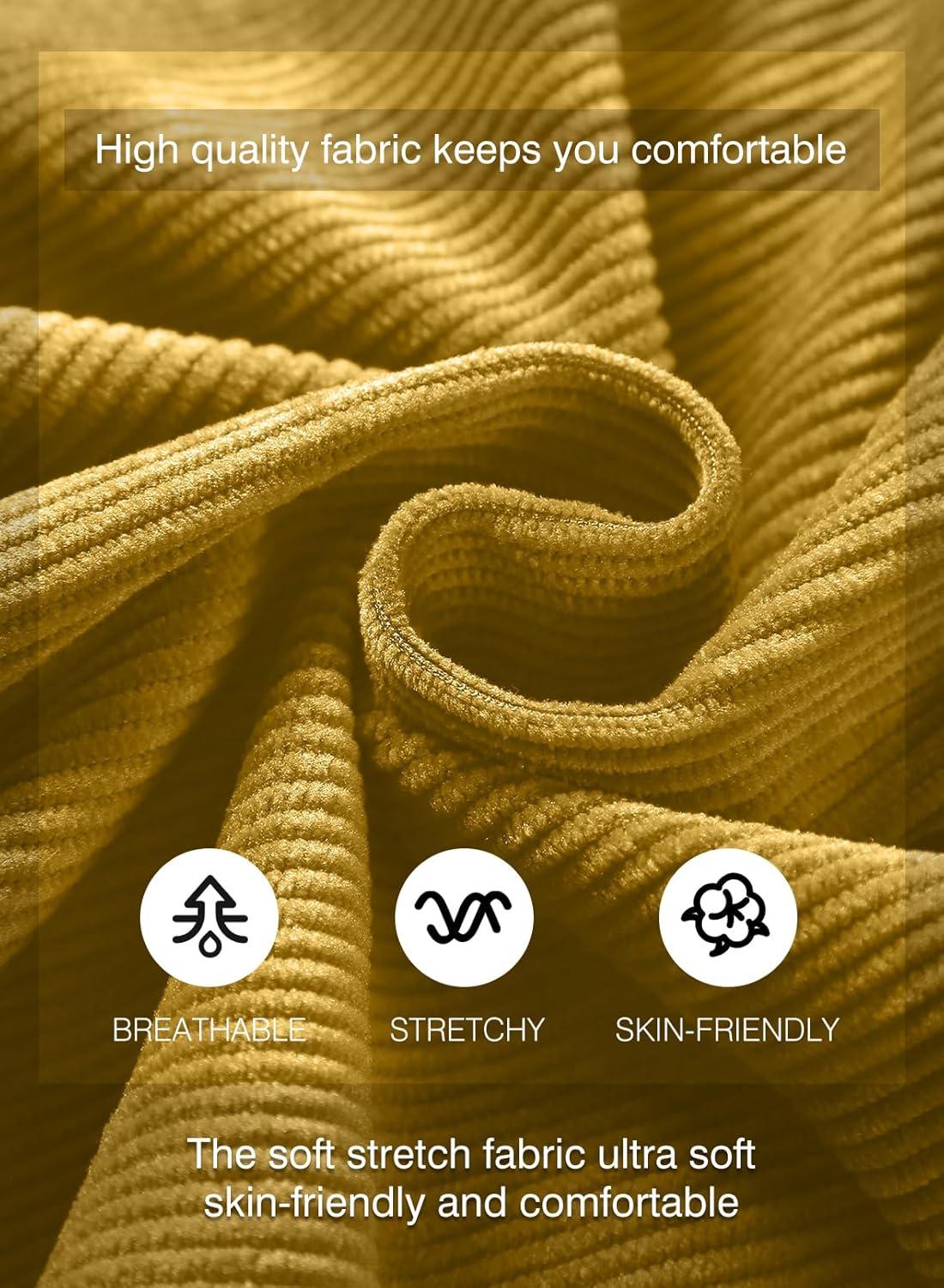 imageJMIERR Mens Corduroy Shorts Casual Elastic Waist Drawstring Lightweight Summer Beach ShortsA3 Ginger