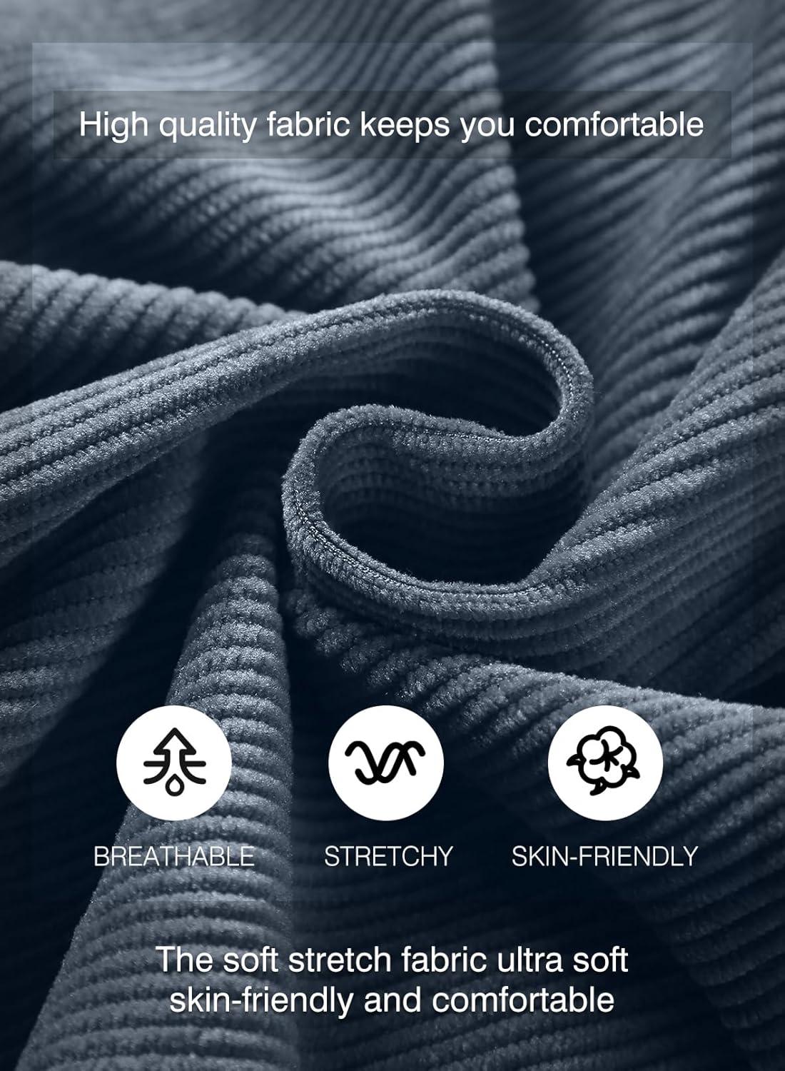 imageJMIERR Mens Corduroy Shorts Casual Elastic Waist Drawstring Lightweight Summer Beach ShortsA3 Grayish Blue