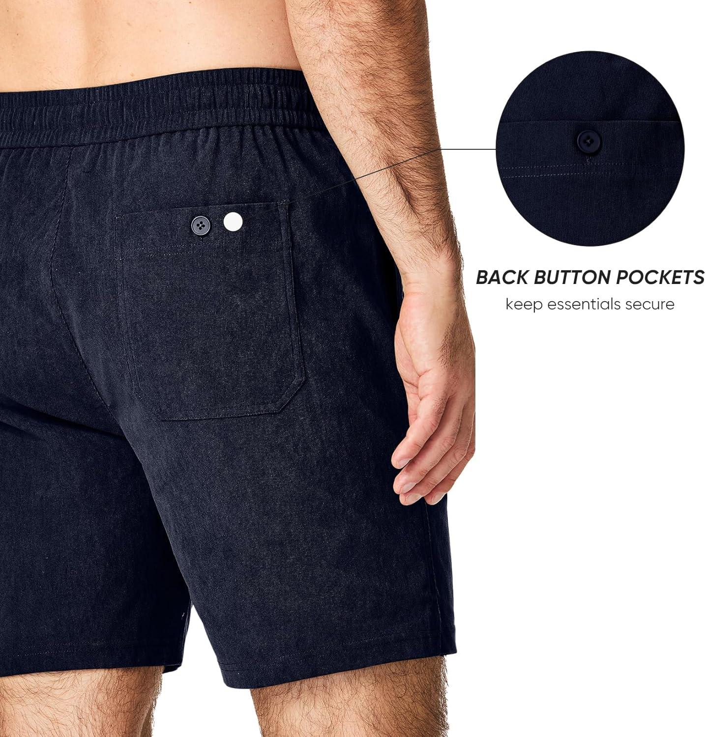 imageJMIERR Mens Corduroy Shorts Casual Elastic Waist Drawstring Lightweight Summer Beach ShortsB Navy Blue