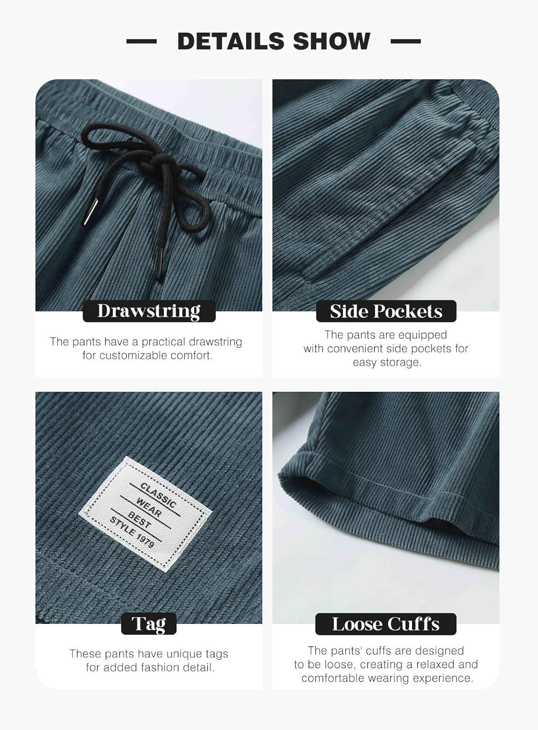 imageJMIERR Mens Corduroy Shorts Casual Elastic Waist Drawstring Lightweight Summer Beach ShortsC Real Teal