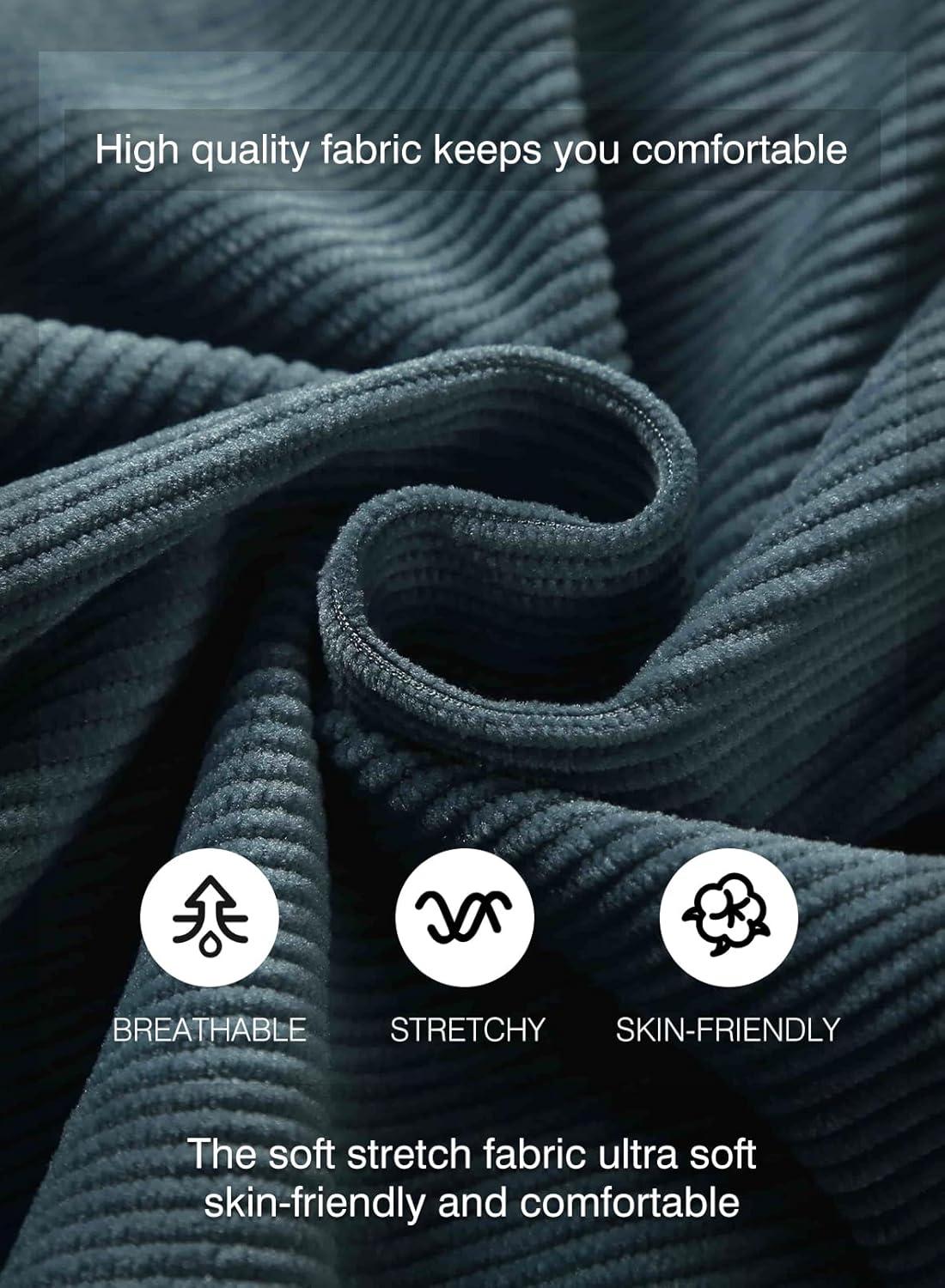 imageJMIERR Mens Corduroy Shorts Casual Elastic Waist Drawstring Lightweight Summer Beach ShortsC Real Teal