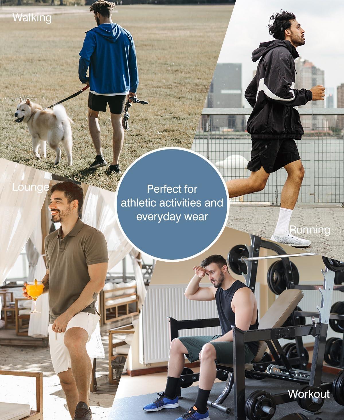 imageJMIERR Mens Cotton Sweat Shorts with 3 Pockets Workout Lounge Jogger Athletic Shorts 7 inch Inseam Running ShortsA Black