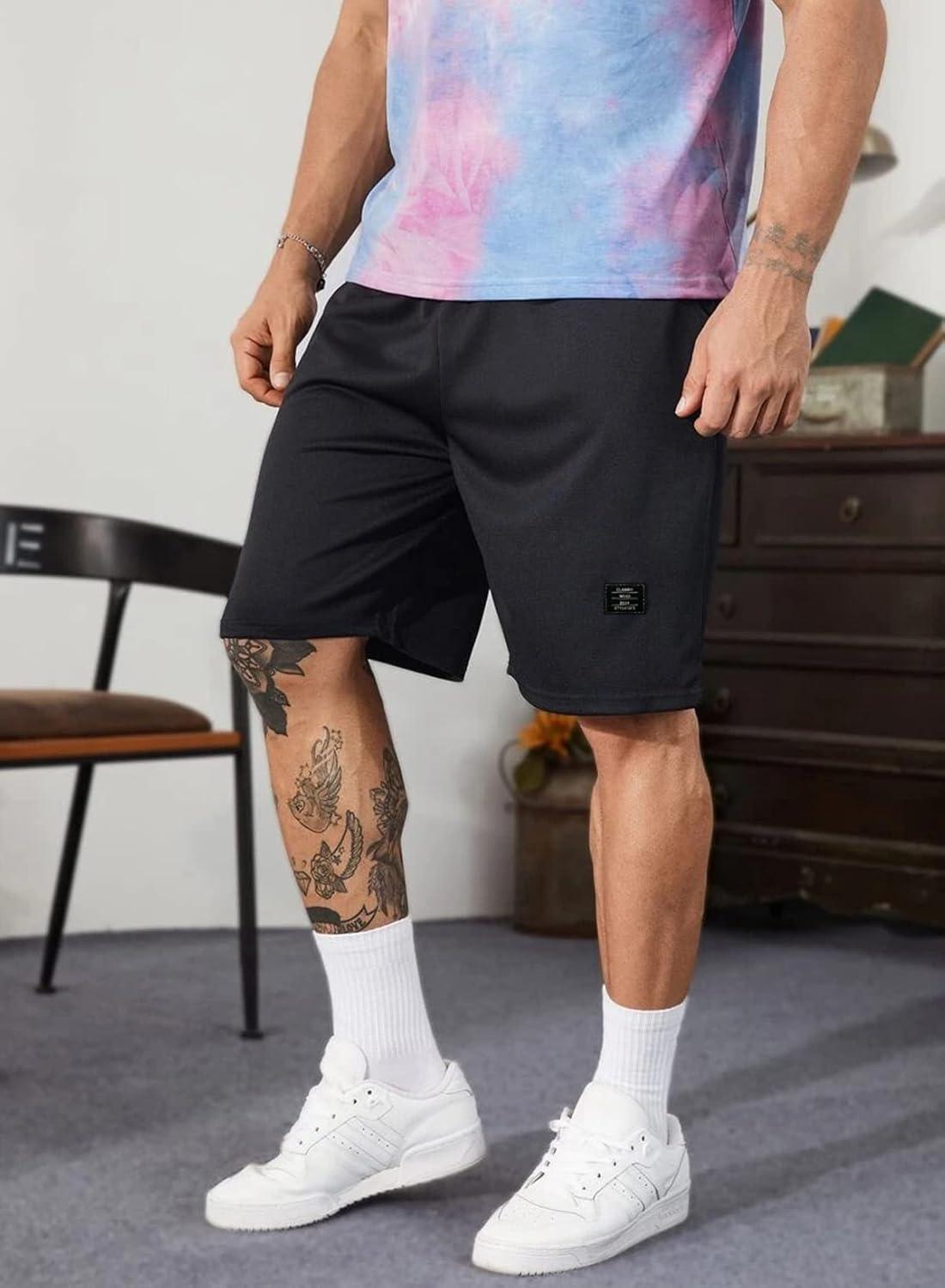 imageJMIERR Mens Cotton Sweat Shorts with 3 Pockets Workout Lounge Jogger Athletic Shorts 7 inch Inseam Running ShortsA Black