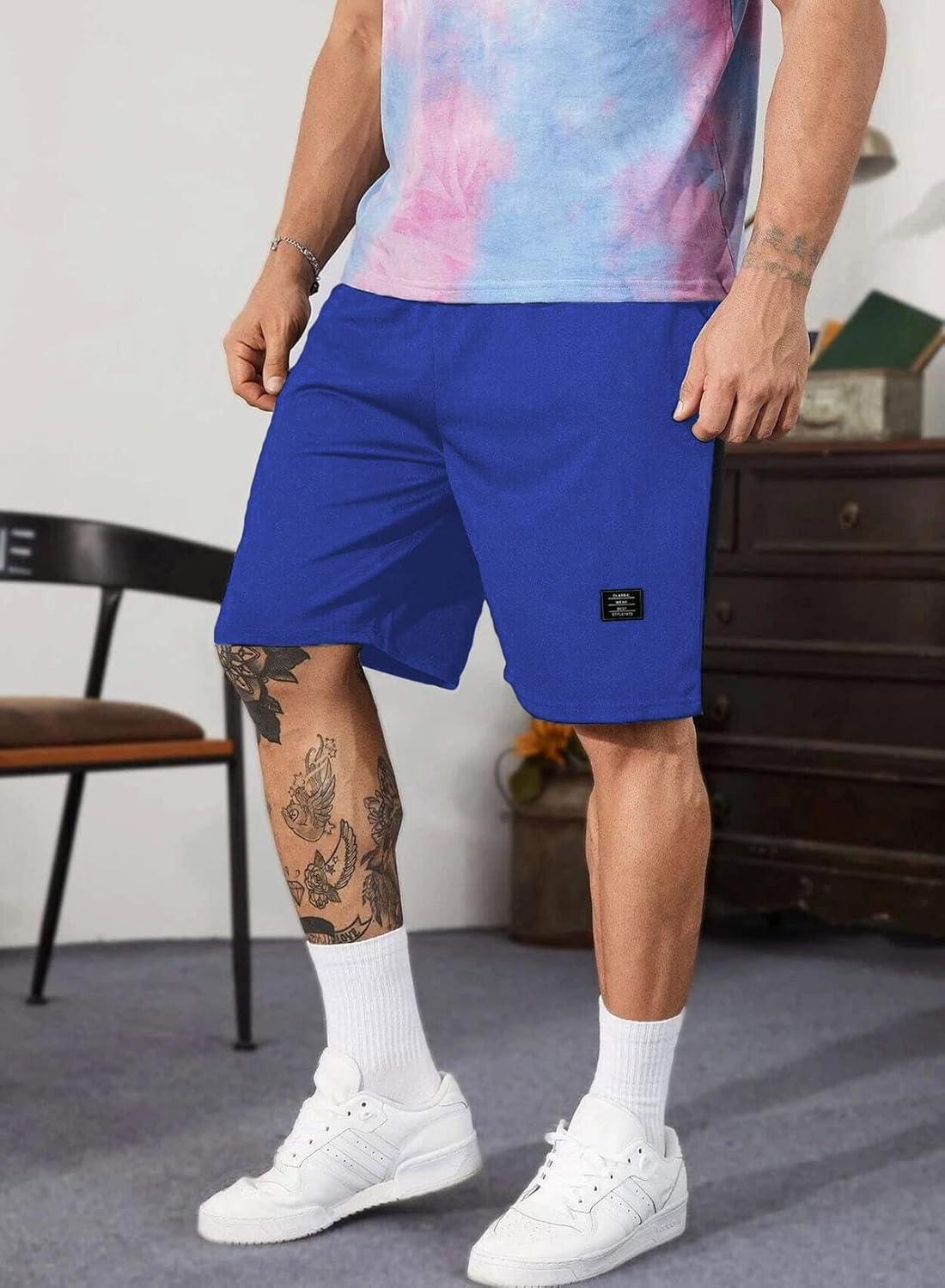 imageJMIERR Mens Cotton Sweat Shorts with 3 Pockets Workout Lounge Jogger Athletic Shorts 7 inch Inseam Running ShortsA Sky Blue
