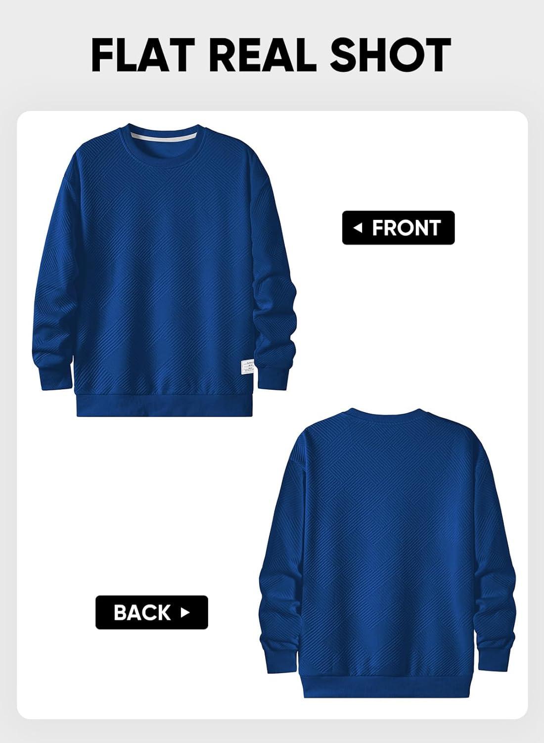 imageJMIERR Mens Crewneck Sweatshirt Casual Long Sleeve Geometric Texture Sweatshirts Fashion Pullover ShirtsDark Blue