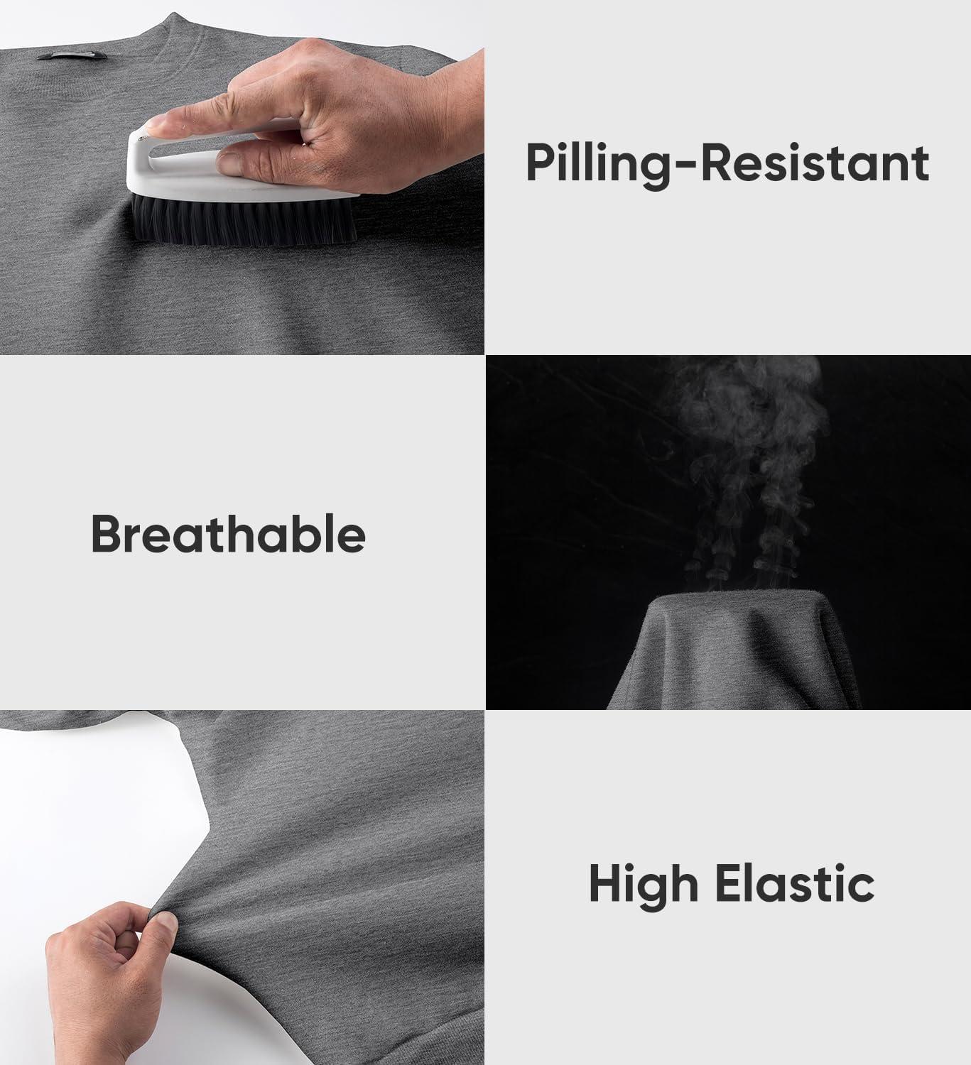 imageJMIERR Mens Fleece Crewneck Sweatshirt Casual Long Sleeves Cotton Warm Basic Pullover Fashion ShirtsDark Grey