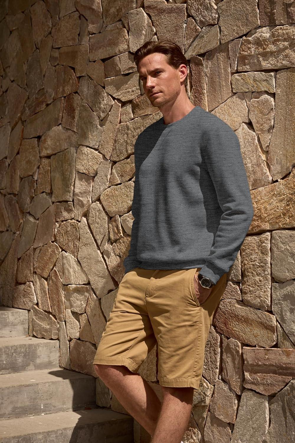 imageJMIERR Mens Fleece Crewneck Sweatshirt Casual Long Sleeves Cotton Warm Basic Pullover Fashion ShirtsDark Grey