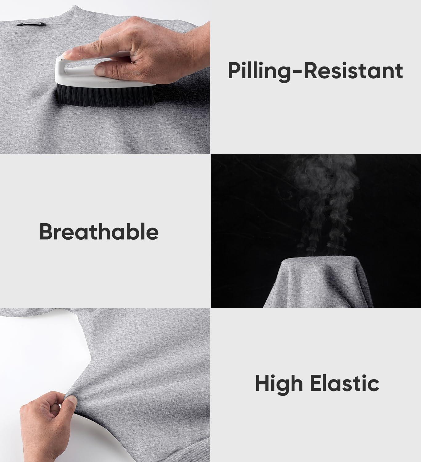 imageJMIERR Mens Fleece Crewneck Sweatshirt Casual Long Sleeves Cotton Warm Basic Pullover Fashion ShirtsLight Grey