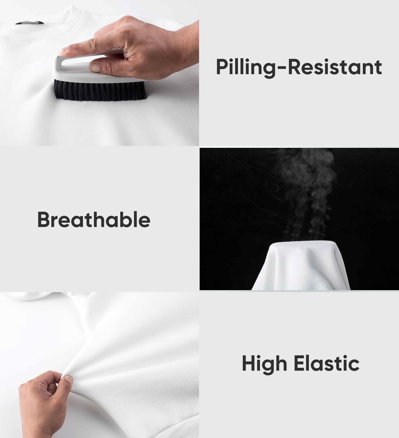 imageJMIERR Mens Fleece Crewneck Sweatshirt Casual Long Sleeves Cotton Warm Basic Pullover Fashion ShirtsWhite