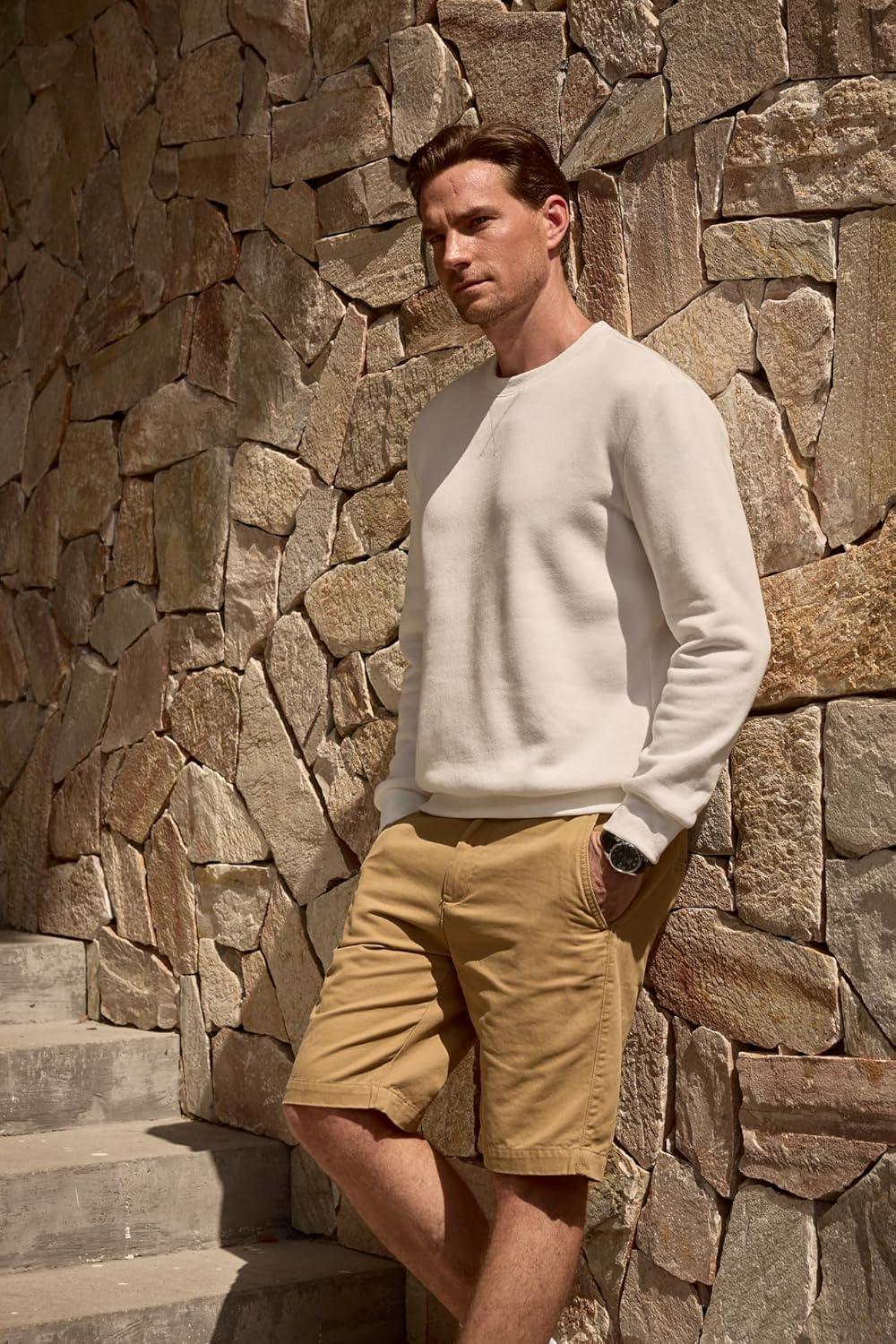 imageJMIERR Mens Fleece Crewneck Sweatshirt Casual Long Sleeves Cotton Warm Basic Pullover Fashion ShirtsWhite